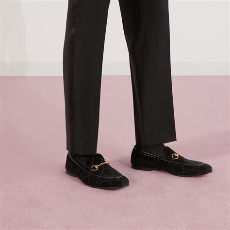 mens gucci jordaan loafers|Gucci jordaan gg velvet loafers.